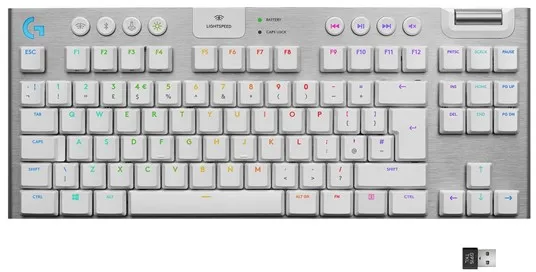 Logitech G915 TKL LIGHTSPEED Wireless GL Tactile - Gaming Keyboard - Without Numpad - Nordic - White