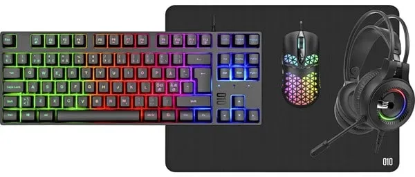 XCROW 4-IN-1 GEARPACK - Gaming Keyboard - Nordic - Black