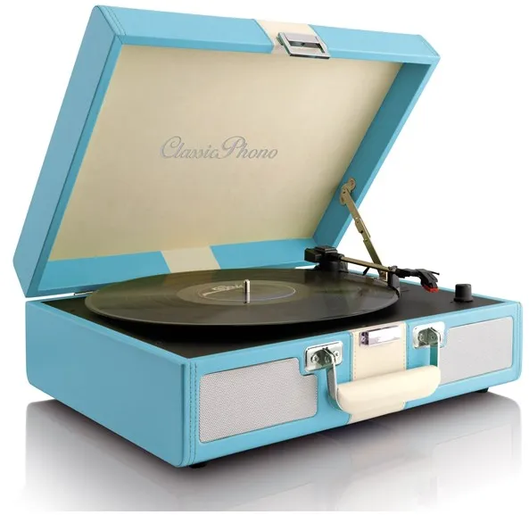 Lenco CLASSIC PHONO TT-33 - Record Player in suitcase - Built-in speakers - Blue - Turntable Blue